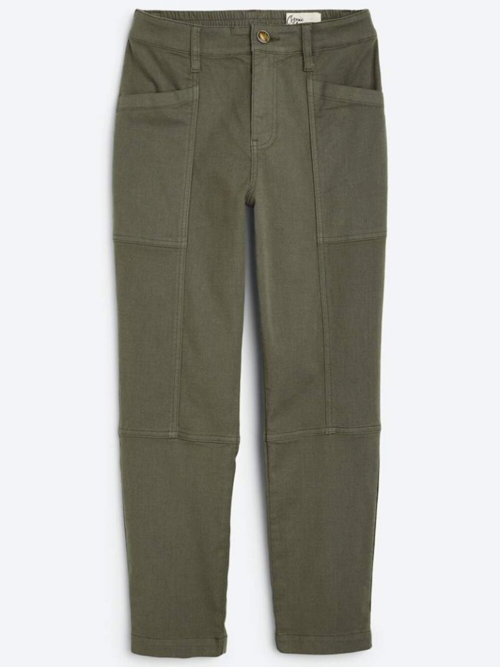 Cosmic Blue Love Utility Straight Leg Pant Olive Green Size 4 Petite